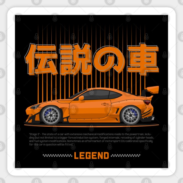 Midnight Racer Orange GT 86 JDM Sticker by GoldenTuners